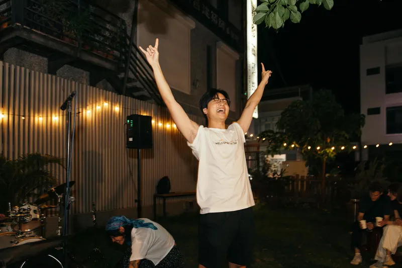 A singer performs for the Taiwan Digital Night crowd